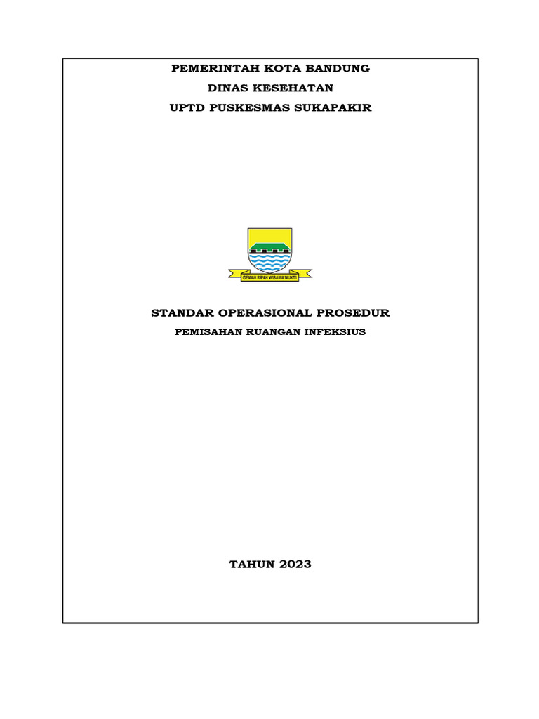 SOP Pemisahan Ruangan Infeksius Puskesmas | PDF