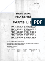 Press Brake FBD Series Parts List