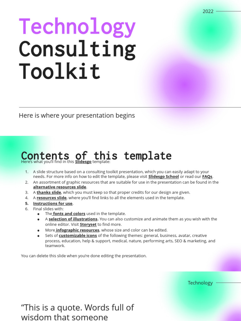 Technology Consulting Toolkit by Slidesgo | PDF | Planets | Planets In ...
