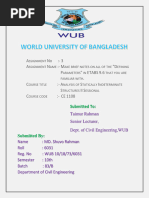 Analysis of Statically Indeterminate Structures II Sessional Assignment-3 (MD Shuvo Rahman, Roll-6031)