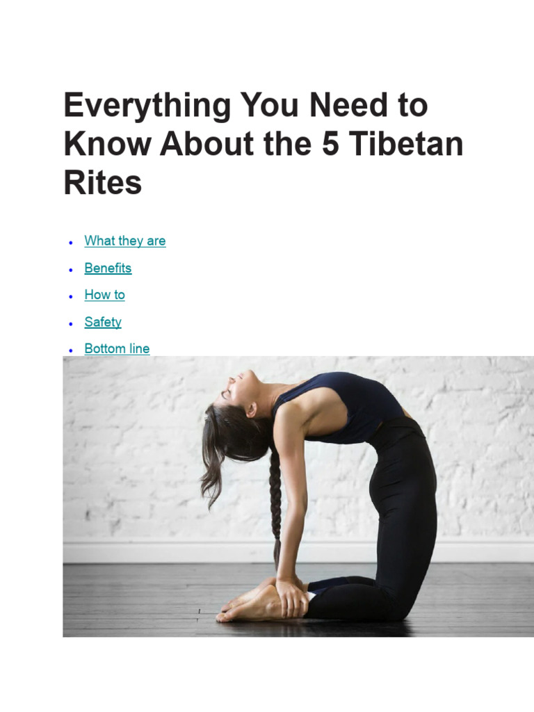 5 Tibetan Rites | PDF | Clinical Medicine