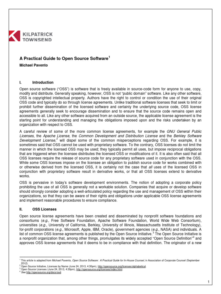 A Practical Guide To Open Source Software | PDF | Source Code ...