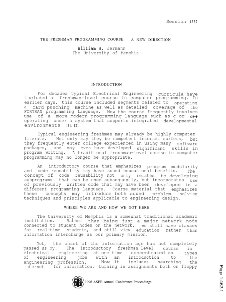 The Freshman Programming Course A New Direction | PDF | Programming ...