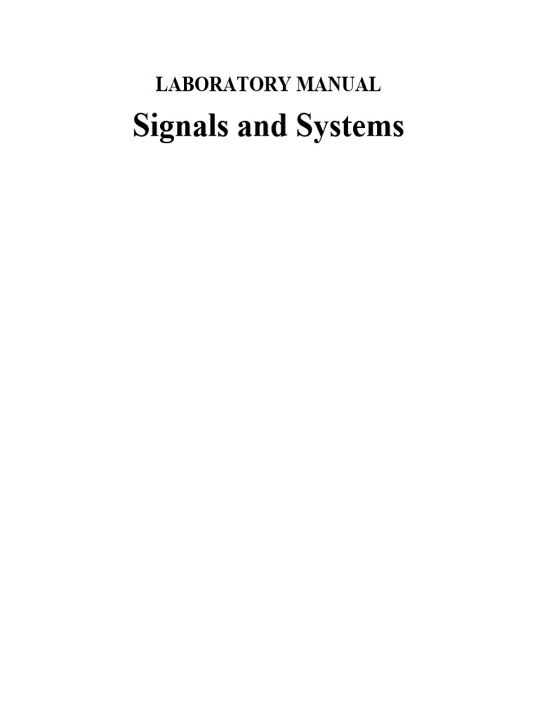 Signals and Systems Lab Manual | PDF