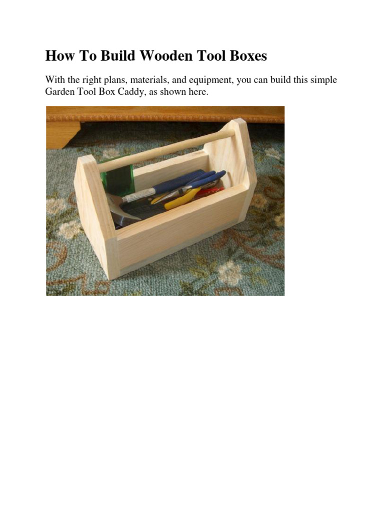Build a Simple Wooden Tool Box | PDF