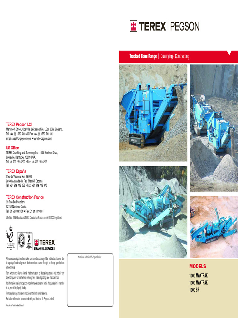 Terex Pegson 1000 & 1300 Maxtrak Overview | PDF | Manufactured Goods ...