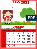 Calendário Chapeuzinho Vermelho 2023