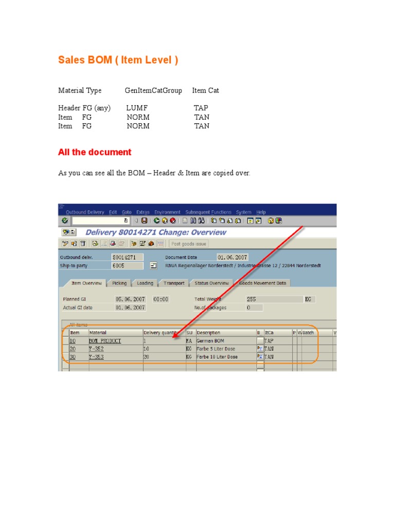 Sales BOM | PDF