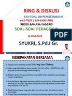 Pembahasan Soal Pedagogik Pre-Test & Up PPG Juli 2023 Syukri - 08126969590