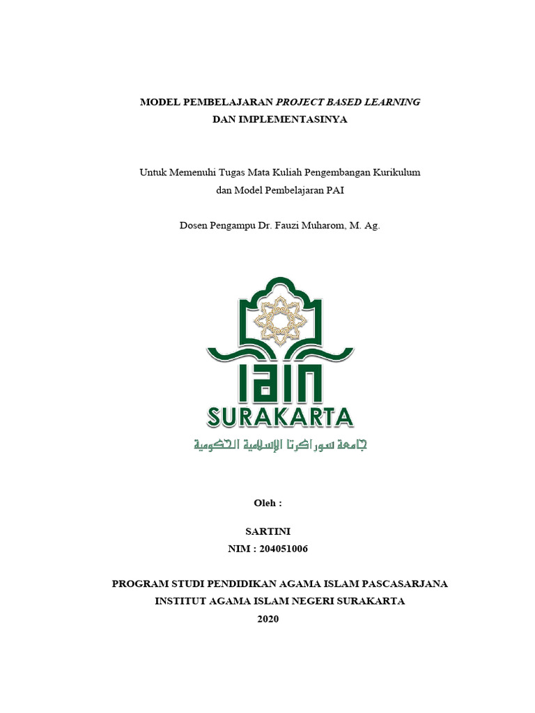 Model Pembelajaran Project Based Learning | PDF