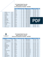 JGLS - End-Term Examinations Schedule For Core Courses - Fall'2023 - STU