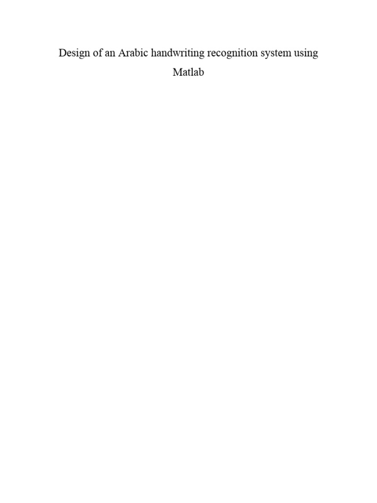 Arabic Handwriting Recognition Design | PDF | Software Development ...