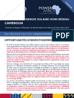 Marché de L'energie Solaire Hors Réseau Cameroun