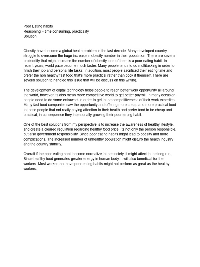 IELTS Writing Example Balanced Diet PDF