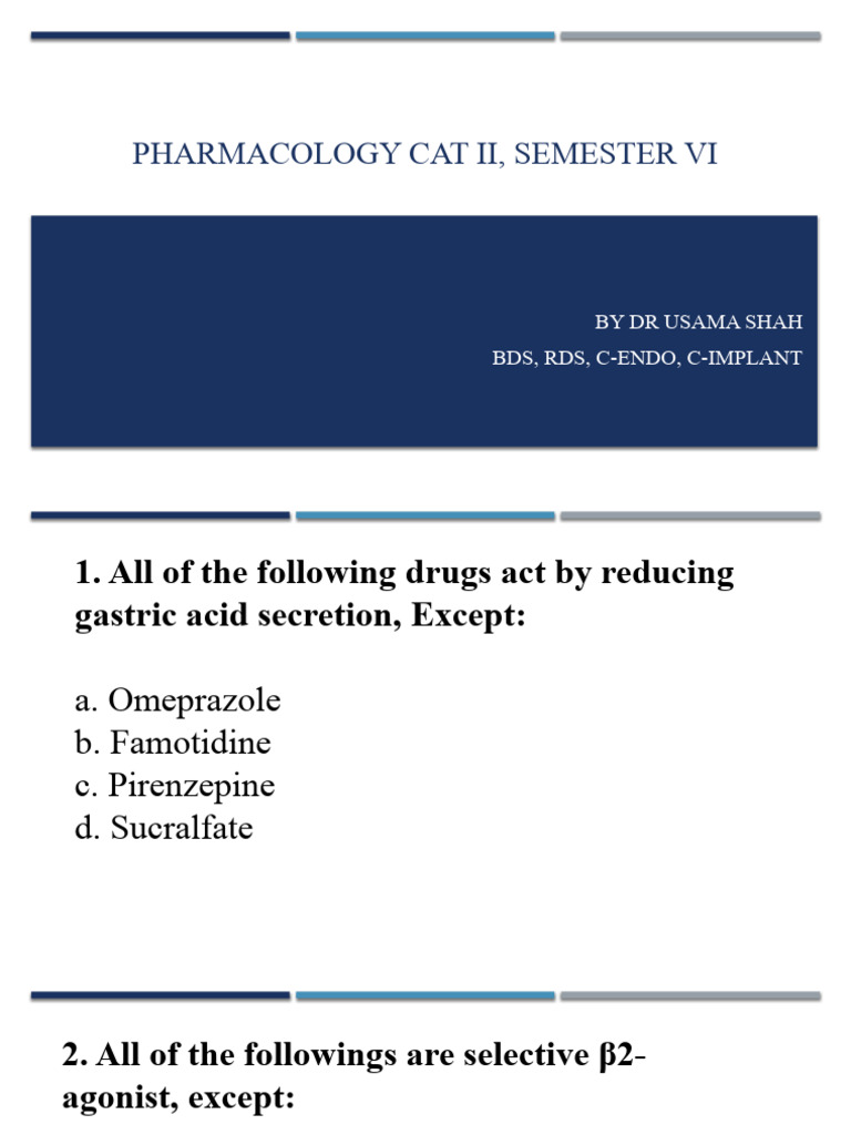 Pharmacology Cat Ii Semester Vi Pdf