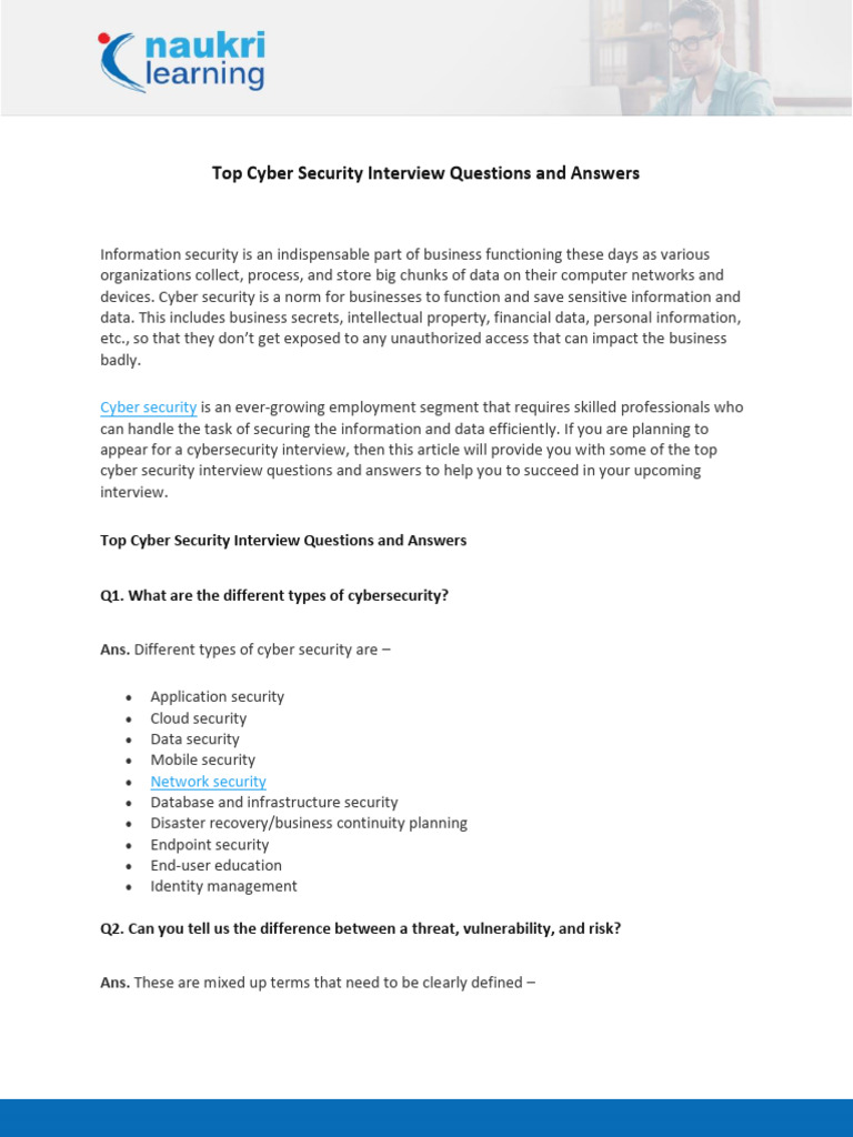 Top cyber security interview questions and answers pdf
