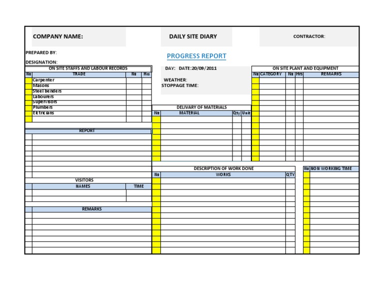 Daily Construction Site Report | PDF | Business | Home & Garden