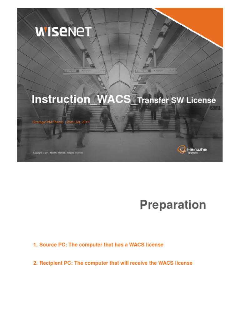 Manuals Wisenet-ACS 171026 EN Transfer-SW-License | PDF