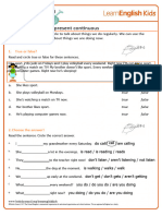 10.10 Grammar Practice Present Simple and Present Continuous Worksheet