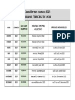 CALENDRIER EXAMENS DELF 2023