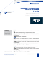 Philosophy As A Contribution For The Construction of Knowledge in Nursing