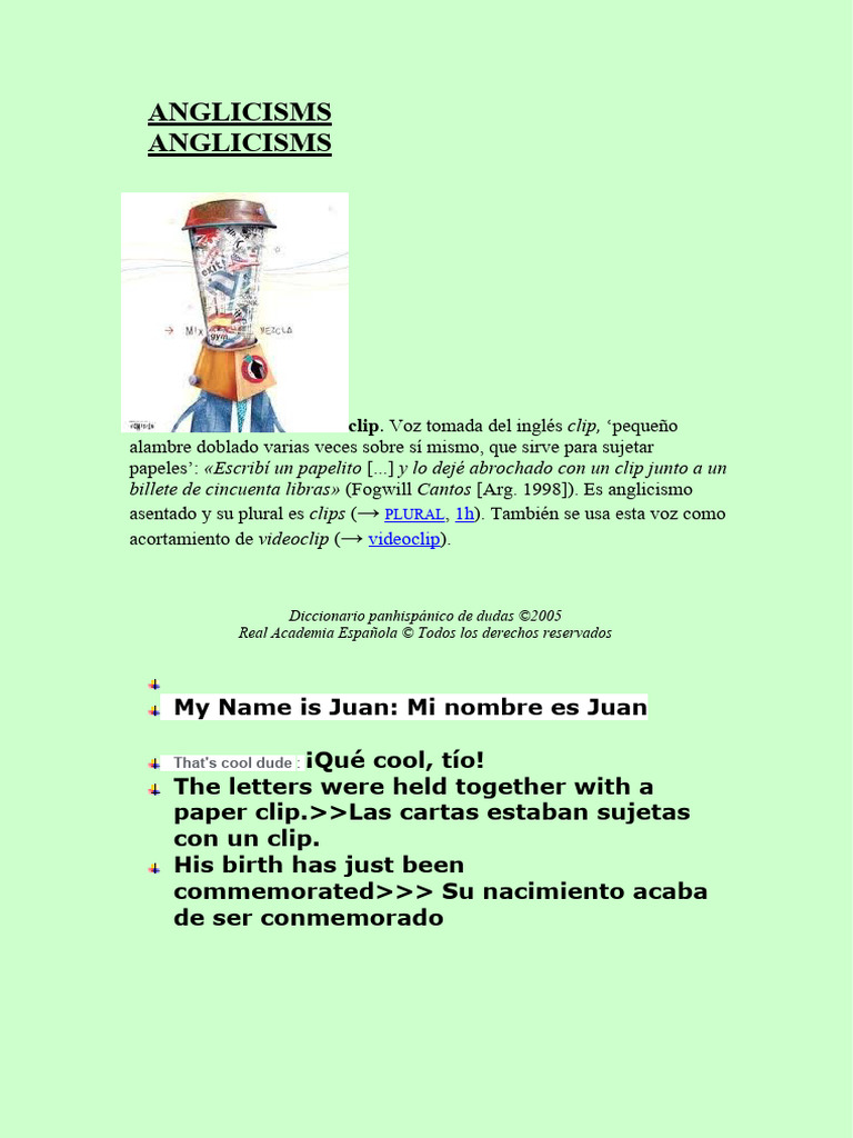 ANGLICISMS | PDF