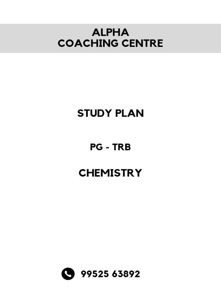 PG TRB Chemistry Study Plan 2023 | PDF | Chemical Bond | Radioactive Decay