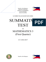 First Quarter Summative Test in Math 1-5