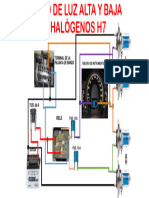 Circuito de Luz Alta y Baja Con Halògenos H 7