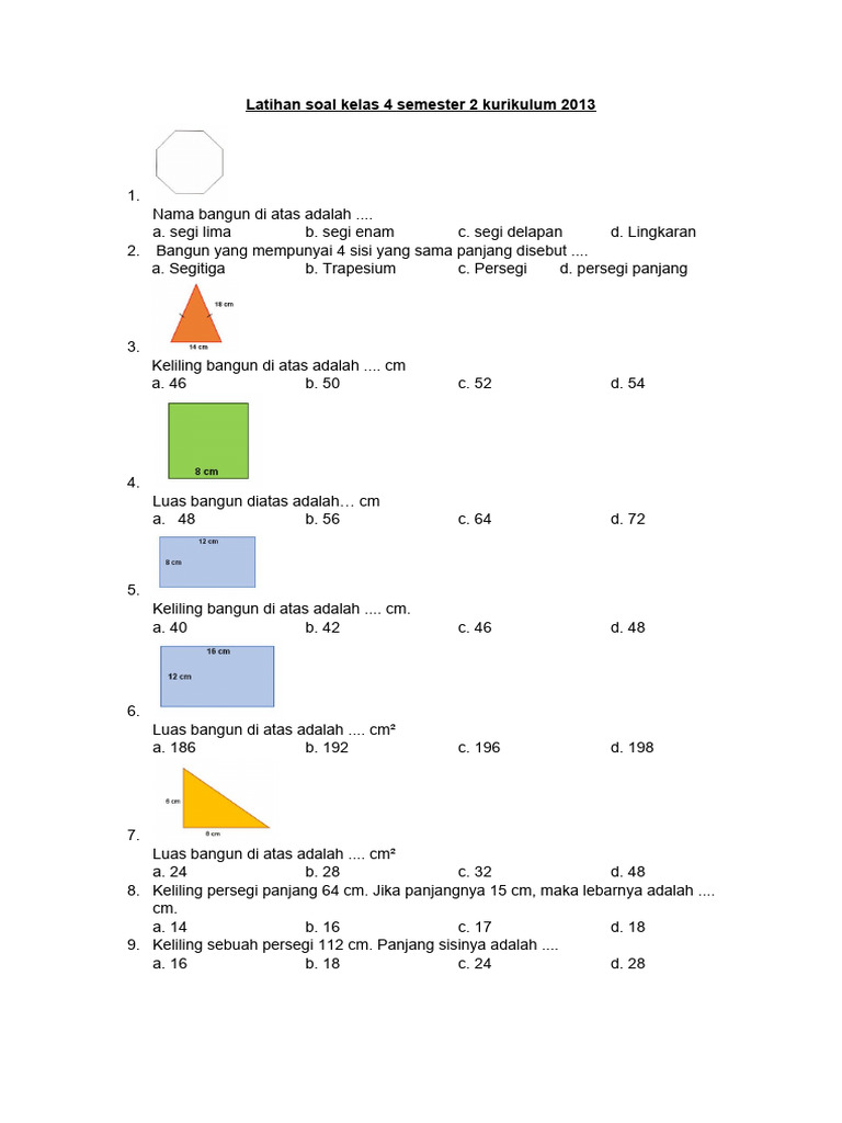Latihan Soal Kelas 4 Semester 2 Kurikulum 2013 Bab 2 Pdf