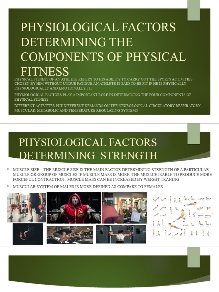 Physiological Factors Determining The Components of Physical Fitness PDF
