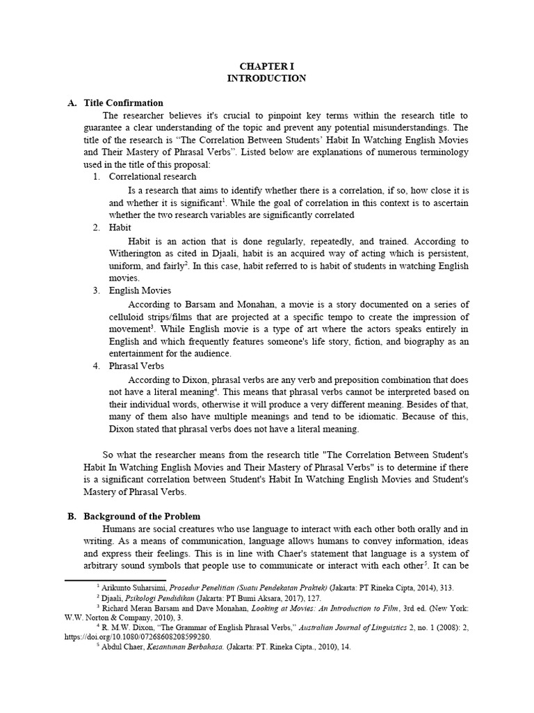 Chapter I PDF English Language Hypothesis