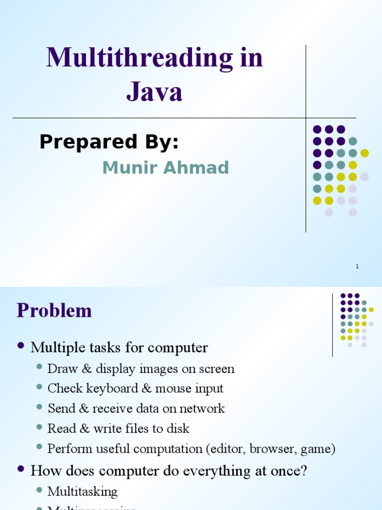 Multithreading in Java: Prepared by | PDF | Thread (Computing ...