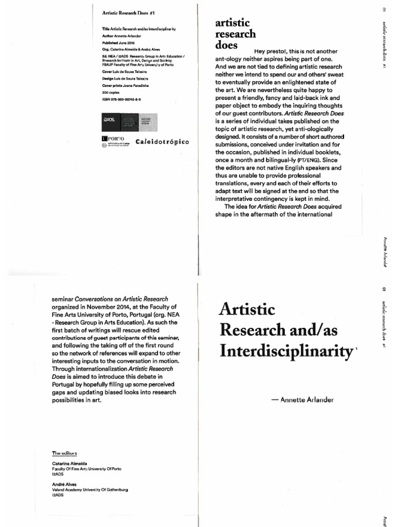 Artistic Research And/as Interdisciplinarity | PDF