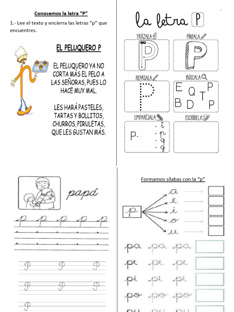 Actividades con la letra P para primer grado | PDF