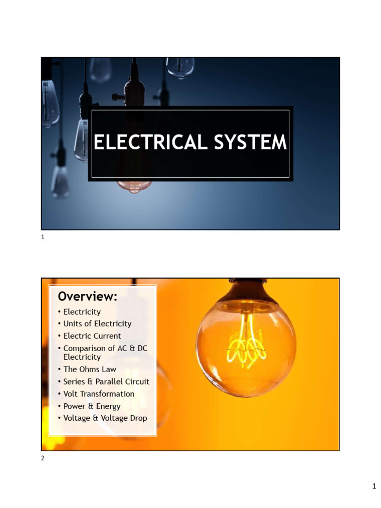 Electrical System Part1 PDF Hertz Series And Parallel Circuits