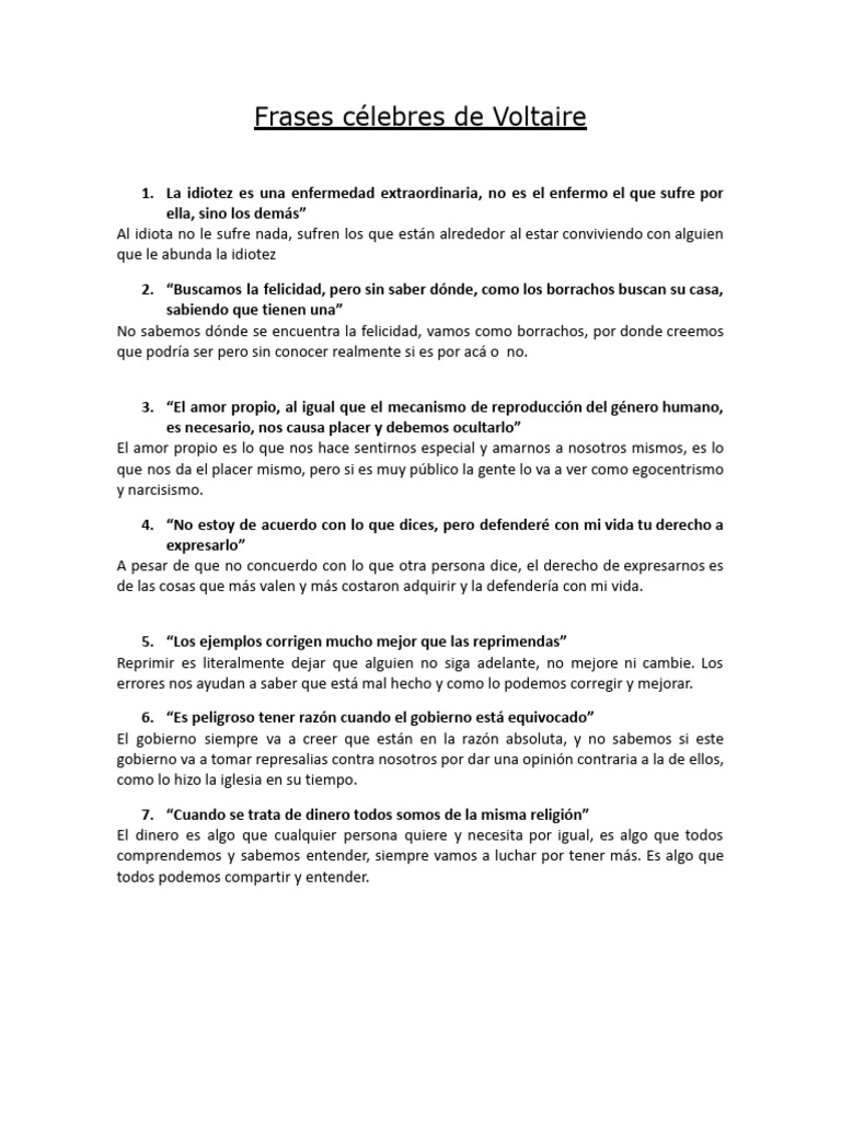Frases célebres de Voltaire PDF