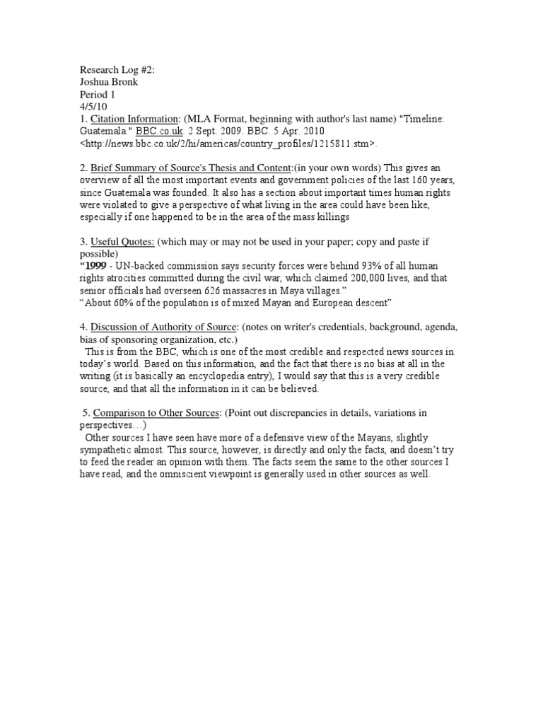 Research Log #2 | PDF | Social Science | History