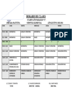 Horario de Clase Cuarto A Matutino