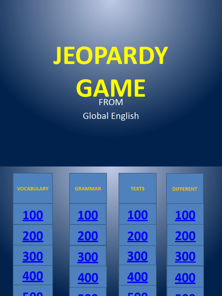 Jeopardy Game Download Free PDF Cultural Assimilation Languages