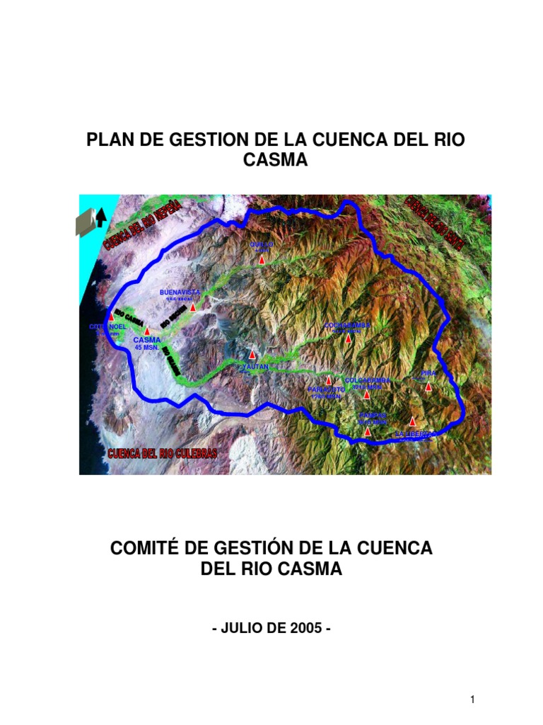 Plan de Gestion de La Cuenca de Casma PDF Sustentabilidad Desarrollo sostenible