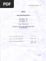 Mathematics Question Paper For H S Final Examination 2022