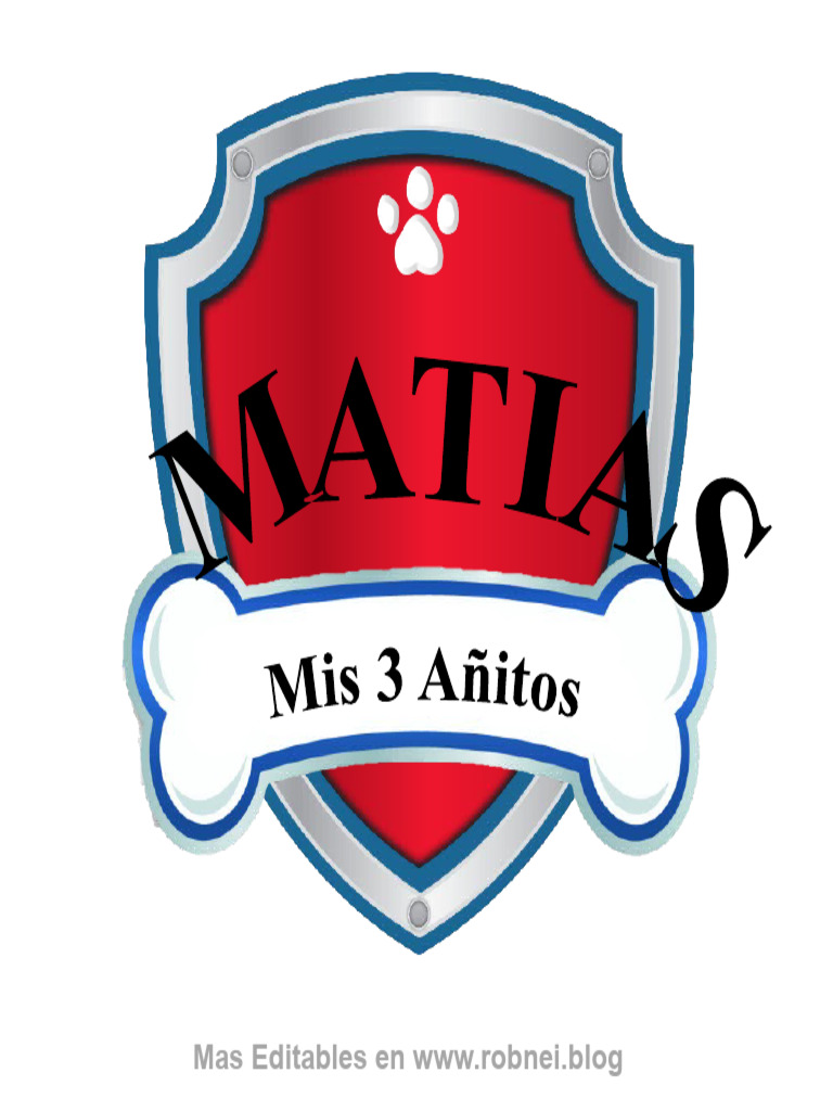 Paw Patrol Logo Editable PDF