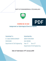 CE 2261 - Assignment On Hydrology - 1801050