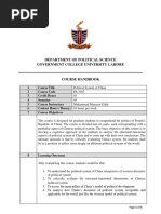 Course Outline Political System of China Semester 5