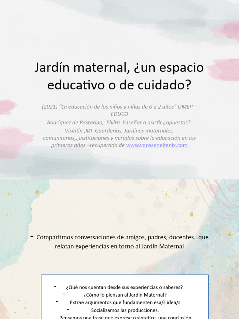 Jardín Maternal: Educación y Cuidado | PDF | Educación de la primera ...