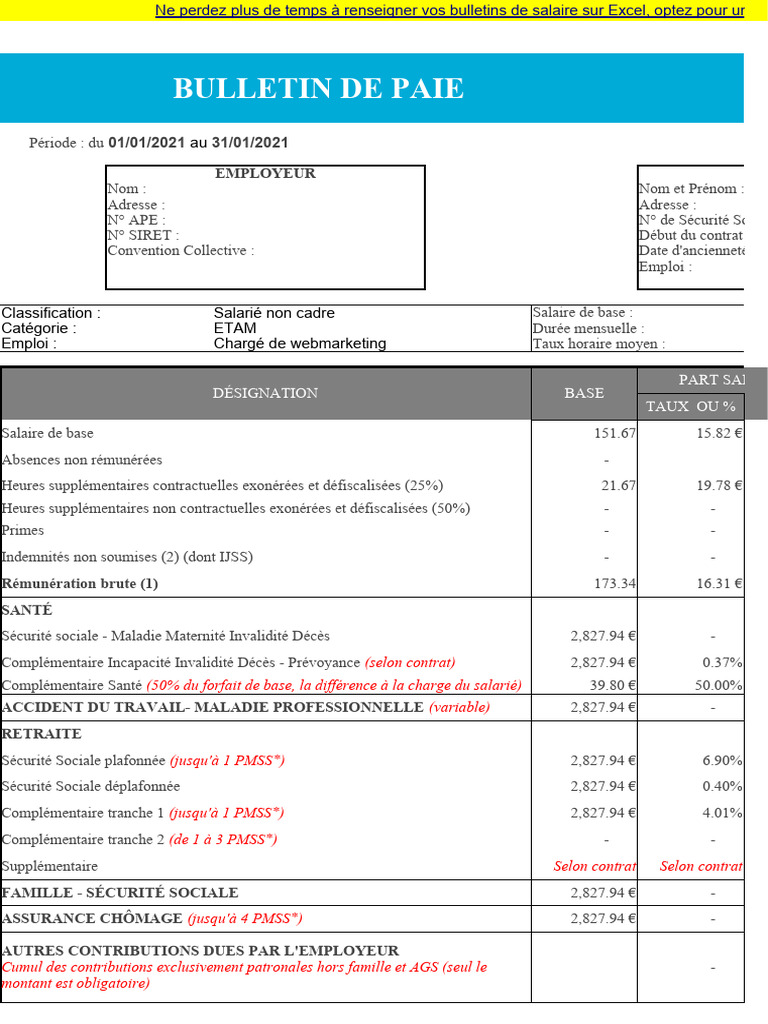Exemple de bulletin de paie cadre | PDF | Salaires | Impôt sur le revenu