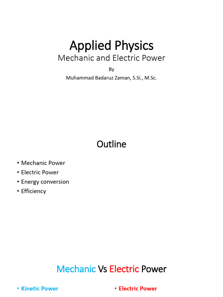 Mechanic Vs Electric Power PDF