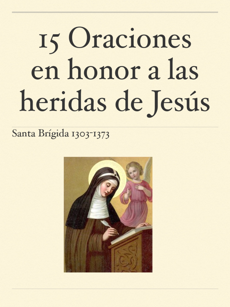Las 15 Oraciones De Santa Brigida Pdf Oración Orador Del Señor
