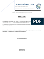Atlético River Fútbol Club: Carta Pase